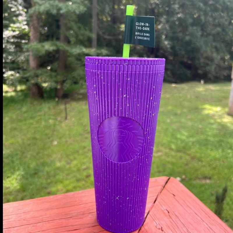 Starbucks Halloween Glow In The Dark Purple Splatter 24 Oz Venti Tumbler