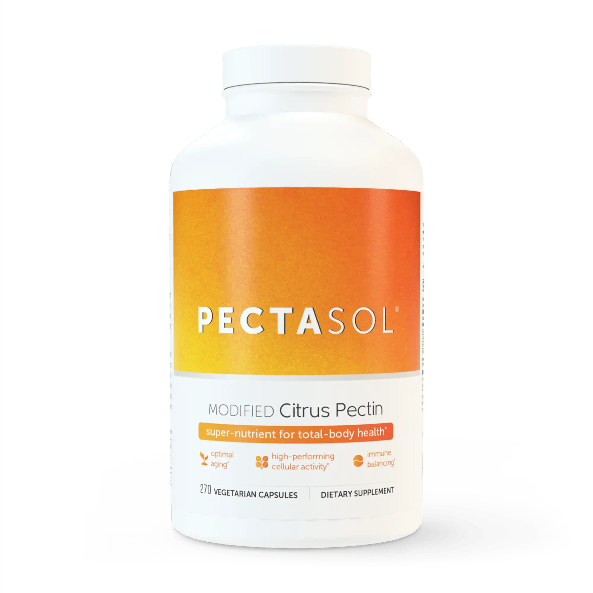 PectaSol Modified Citrus Pectin Capsules - Daily Supplement for Inflammation & Detox Support Backed by 100+ Studies, Anti Aging Supplements, Daily Fiber Supplement