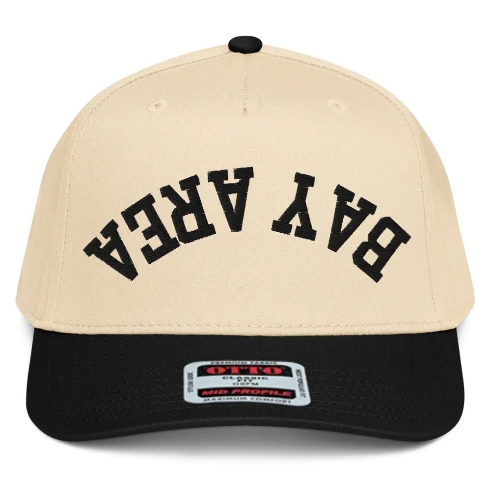 RIVEMUG NX1 Upside Down Bay Area 2 Tone Hat Embroidered Mid Crown Curved Bill Snapback Cap for Men and Women