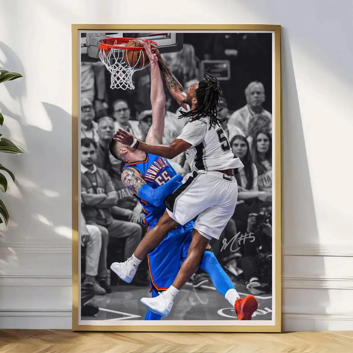 Retro Stephon Castle & Isaiah Hartenstein Basketball Print, Vintage NBA Poster Gift