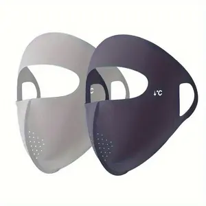 2-Pack Summer Breathable Ice Mask, Lightweight Elastic Full Face Mask for Men and Women, Outdoor Beach Sports Face Mask