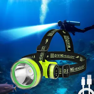 Rechargeable Diving Headlamp, 1 Box Waterproof Headlight, Professional Scuba Headlight, Suitable for Underwater Work, Hunting, Rescue, Outdoor