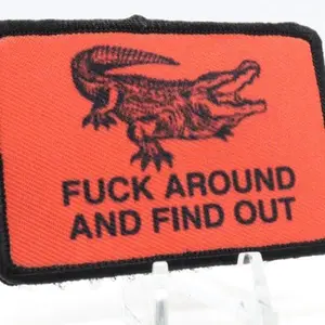 Fuck around and find out  2"x3"  removable morale patch with hook and loop backing