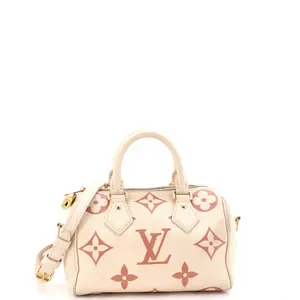 Pre-owned Louis Vuitton material Messenger Bags Speedy Bandouliere Bag Bicolor Monogram Empreinte Giant 20 by Rebag
