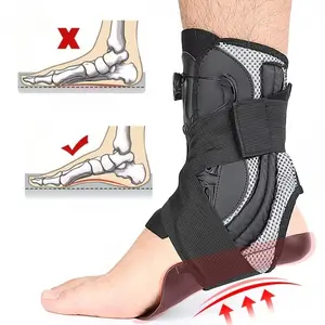 Ankle Brace Support for Men and Women - Quick-Release Knob Compression Support for Sprained Ankle Open Heel Foot Adjustable Straps for Recovery Achilles Tendon Support Stabilizing Bandage Stability Splint for Basketball Running and Everyday Activities