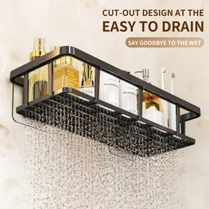 No-Drill Bathroom Shelves, Space-Saving Storage Box for Shampoo & Cosmetics, Easy-To-Install Utility Shelves for Bathrooms, Shower Caddy, Shower Organizer