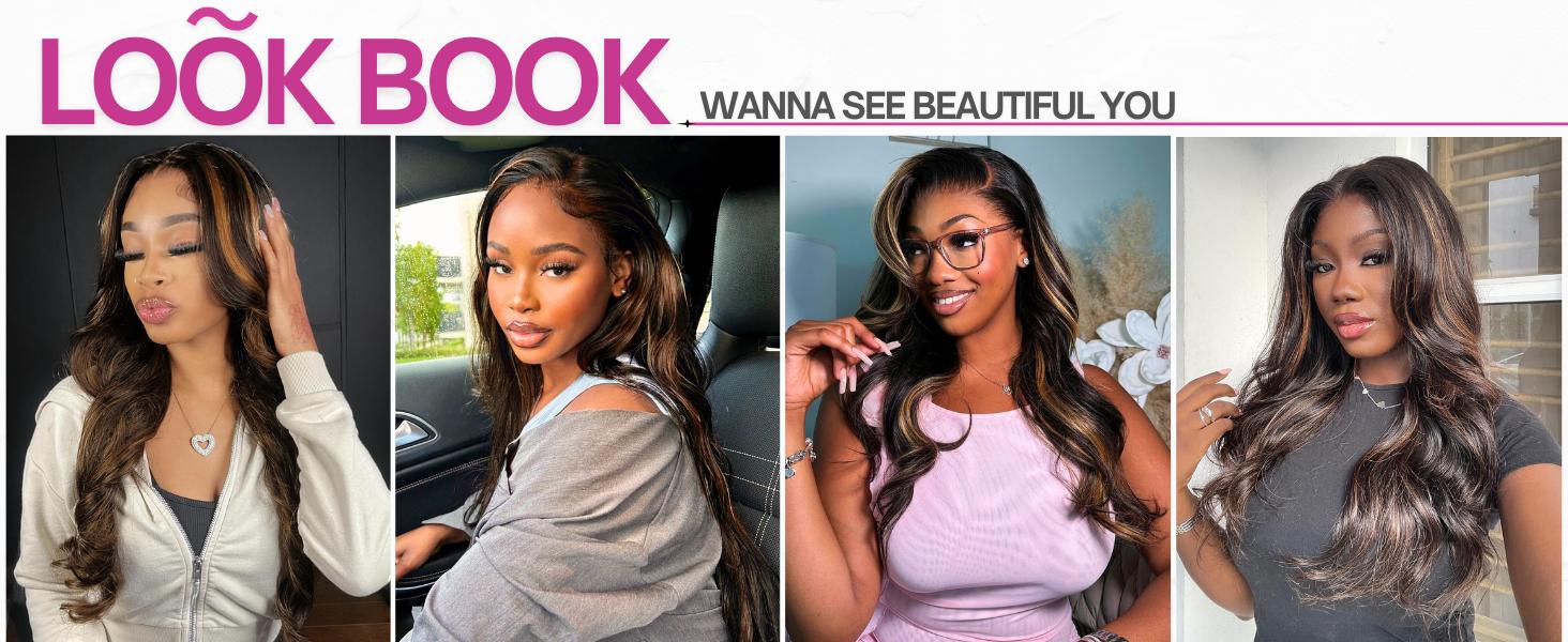 MISSTOO Brown Highlight Body Wave Human Hair Bundles Brazilian Remy Ombre Blonde Wavy Sew in Piano Color T1B/30 Human Hair Weave Bundles