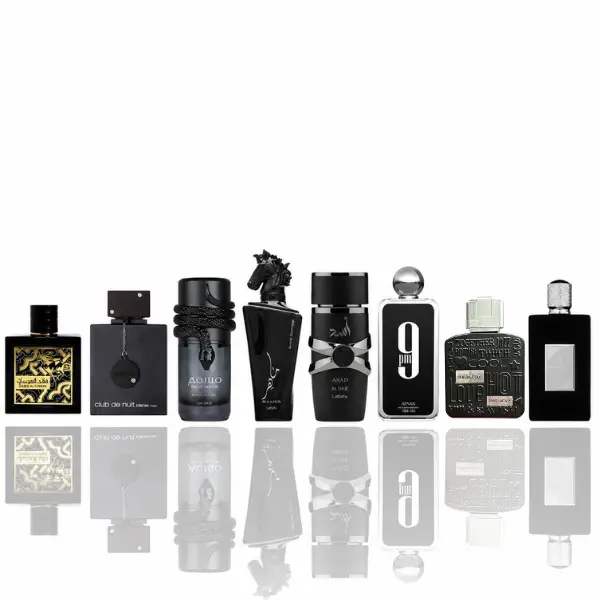 Lattafa Men's Fragrance 8-Pieces Bundle - QAED AL FURSAN, CLUB DE NUIT INTENSE, Musamam Black Intense, Maahir Black, ASAD ELIXIR, 9 PM, RAMZ LATTAFA SILVER, Ameer al arab - High Impact, Smoky Woods Scent Profile, Mens Gifts