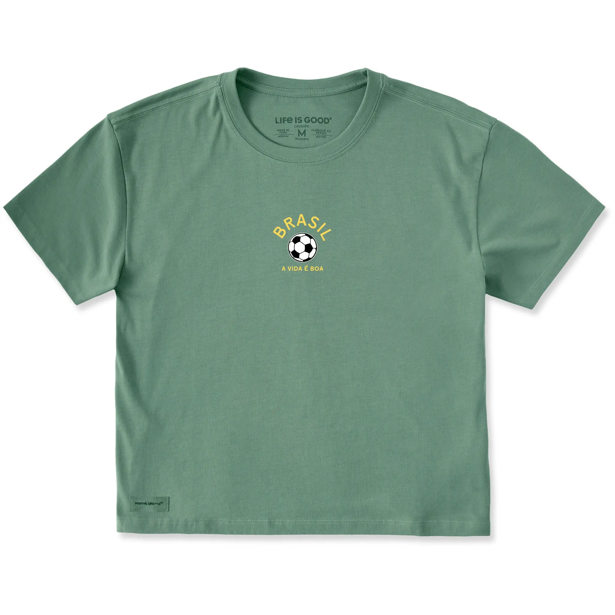Women's Brasil Soccer Short Sleeve Crusher Boxy Tee