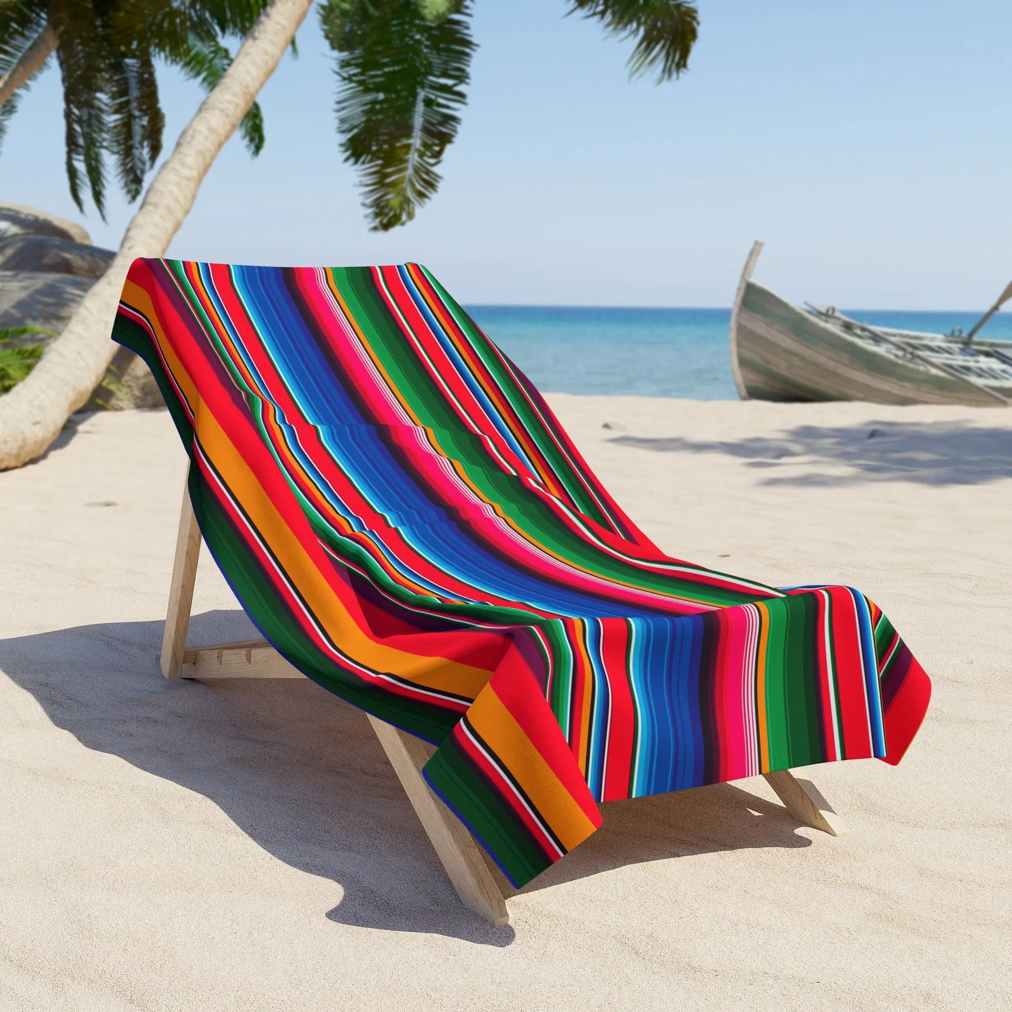Mexican Serape Beach Towel Vacation Staycation Beach Towel