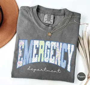 (Comfort Colors) Emergency Department ER Nurse T-Shirt, Preppy Coquette Emergency Room Tee, ED Nurse Shirt, Nurse Graduation Gift, Healthcare Worker Nurse Life Shirt, Comfort Colors Shirts