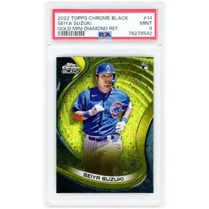 Seiya Suzuki Chicago Cubs 2022 Topps Chrome Black Gold Mini Diamond Refractor #14 #7/50 PSA Authenticated 9 Rookie Card - Fanatics Authentic Certified