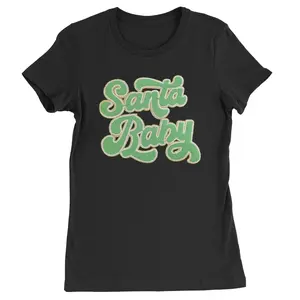 Green Santa Baby Chenille Patch  Womens T-shirt