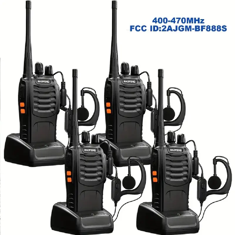 2-Way Ultra-Long-Range Walkie Talkie Portable, Rechargeable Handheld Wireless Radio Kit with Headphones, Li-ion Batteries, Charger, Flashlight, Dual Band Audio & Long-Lasting Power