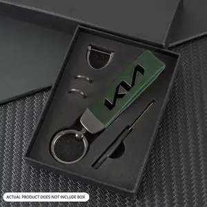 Vintage Leather Car Emblem Keychain, Auto Logo Keyring for Kia Sportage Ceed Sorento Cerato Optima Picanto Rio Soul K3 K5, Lightweight Keychain, Perfect Gift