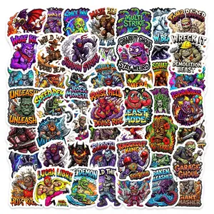 50 Cartoon Monster Stickers Cute Graffiti Waterproof Decals for Laptop Water Cup Luggage Decoration, Fun and Adorable Design