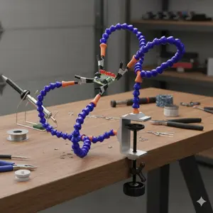 Multifunctional PCB Soldering Station: Precision Electronics Repair Vise with Portable Workbench Clamp, Third Hand Tools & Plastic Fixture for Soldering Assistance