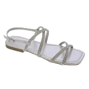 PRIME-1 SLV WOMAN SANDAL OPEN TOE ANKLE STRAP RHINESTONE EMBELLISHED