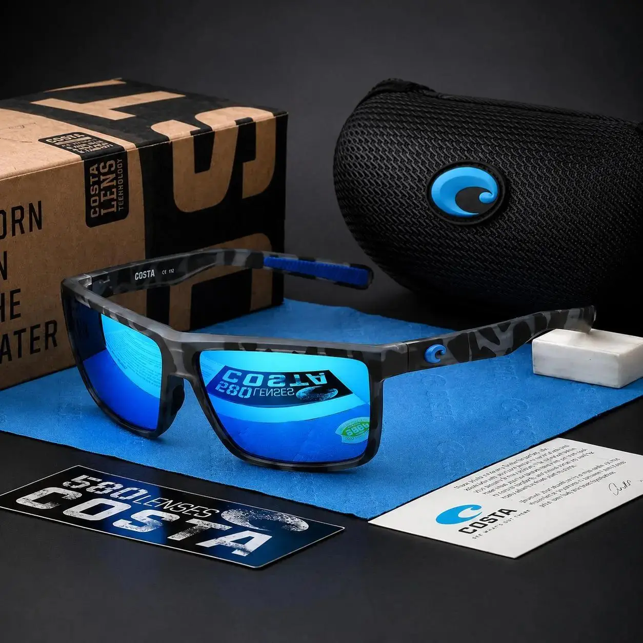 Full Box Costa Del Mar Rinconcito Polarized Sport Sunglasses - UV Protection, Fishing-Driving Outdoor Shades for Men & Women (Sports Collectible) sohochic