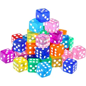 40 Pieces 6-Sided Game Dice Set, 8 Translucent Colors Dice for Board Games and Teaching Math