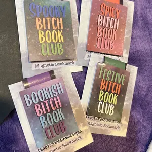 Bookish Bitch Book Club Magnetic Bookmarks|Multi-Genre Book Lover Bookmark, Spicy Romance Smut Reader, Horror Gore Lover, Seasonal Bookmarks, Cute Bookmark Tracking, Bookish Page Holder, Funny Seasonal Bookmark, Page Marker