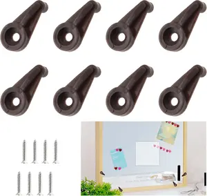 20 Pack Glass Window Clips Brown Retainer Clips, Glass Door Holder Cabinet Panel Bracket Screen Fixing Clips, Glass Door Retainer Kit Mirror Hanging Hardware for Vanity Mirror Window Screen