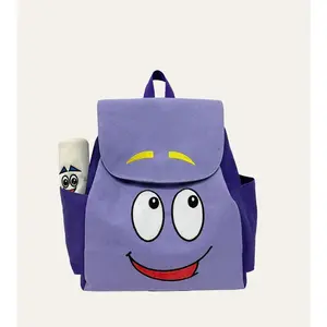 Dora Explorer Cute Backpack For Children Student  Flap Cover Drawstring Multifunctional Schoolbag With A Treasure Map Zipper Pencil Case Travel , streamer  backpack casual large capacity zipper backpack wow  cool  bag orange  nationals  bag