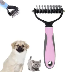 Pet grooming brush - Double-sided design, harmless to pets, can remove undercoat hair and smooth the fur, suitable for dogs and cats, eliminating the ugly hair loss phenomenon and flying hair