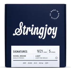 Stringjoy 9-21 Light Gauge Signatures - 5 String Nickel Wound Banjo Strings