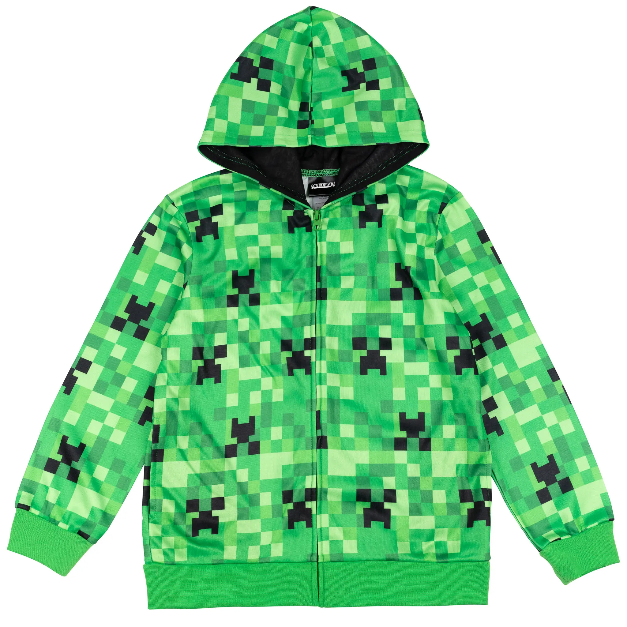 Minecraft Boys' Cosplay Fleece Zip-Up Hoodie, Casual Wear, for Toddler to Big Kid