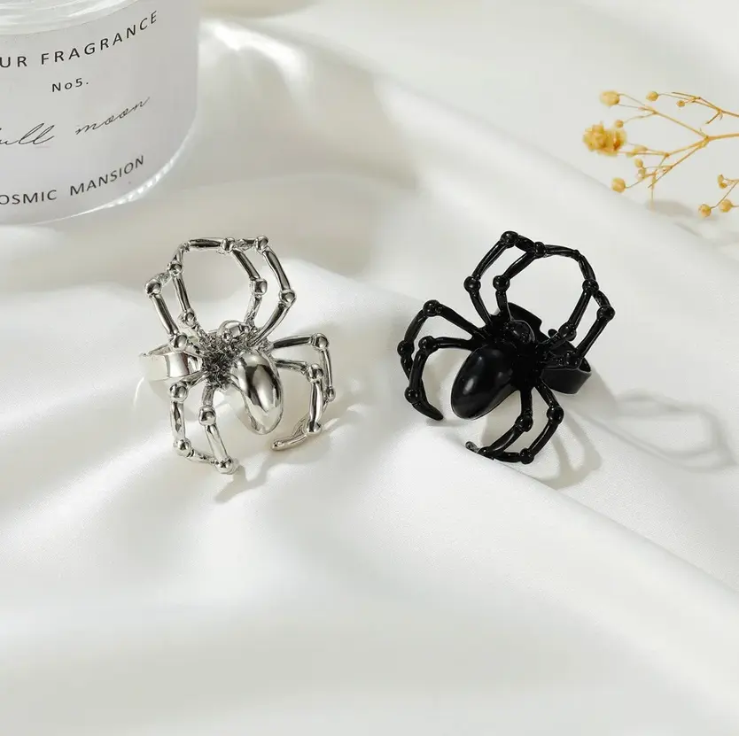 Creative Design Large Halloween Spider Adjustable Ring (Size 6-8)