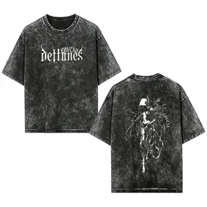 [EOVCAU][Sale Up To 60%]Women's Unisex Deftones Retro Heavy Metal Graphic T-Shirt，Vintage Washed Round Neck Short Sleeve ,Rock Band Style Streetwear Casual Tee,90s rock merch Tshirt,summervibes Crewneck Menswear，Stylish for party events