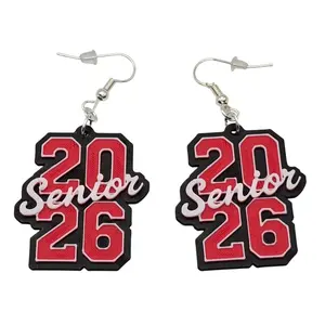 Class of 2026 Earrings Customizable Graduation Gift for Seniors Personalized School Year Keepsake Tassel Charm Accessory in Plastic Material