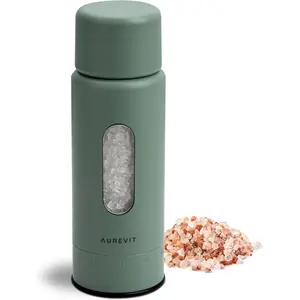 Manual Salt Grinder Single Salt Mill with Ceramic Grinding Core External Adjustable Coarseness Refillable Durable Design (Sage)