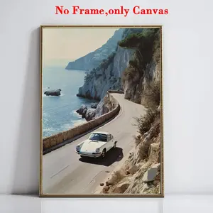 1 PC, wall art, car poster, Old Money aesthetic Porsche wall art, poster Porsche 911 poster vintage car, wall art luxury print, bedroom decor, living room decor, unframed, Canvas Wall Art