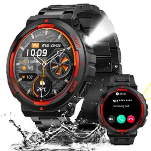 3ATM Waterproof Smart Watch for Men with Wireless Call 100+ Sports Modes Multifunctional Smartwatch with Weather Check Remote Camera Control Gifts for Men Father's Day Gifts
