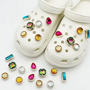 11 Pcs Shoe Charm Set Fashionable Rhinestone Cave Shoe Buckle DIY Accessories Charm Button Fit Women Sandals Slides Slippers Xmas Birthday Party Gifts