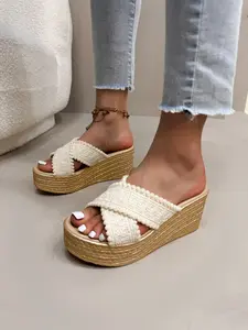 Women's Summer Thick Sole Sandals, New Outdoor Wear Shoes, Non-Slip Comfortable Slippers, Height Increasing Versatile Sandals