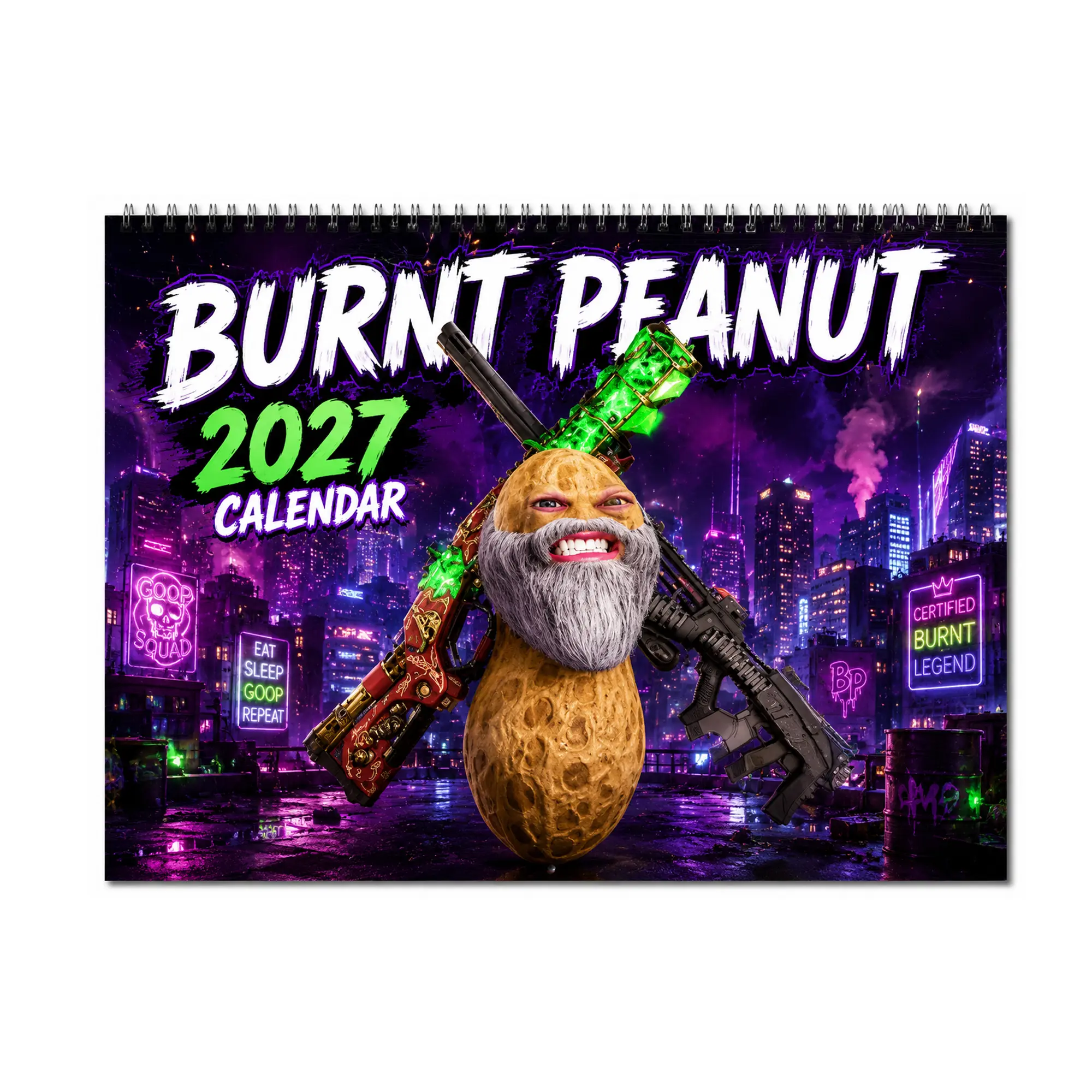 Funny The Burnt Peanut 2027 Calendar, Meme Inspired Wall Calendar, Quirky Gift for Friends, Family & Coworkers