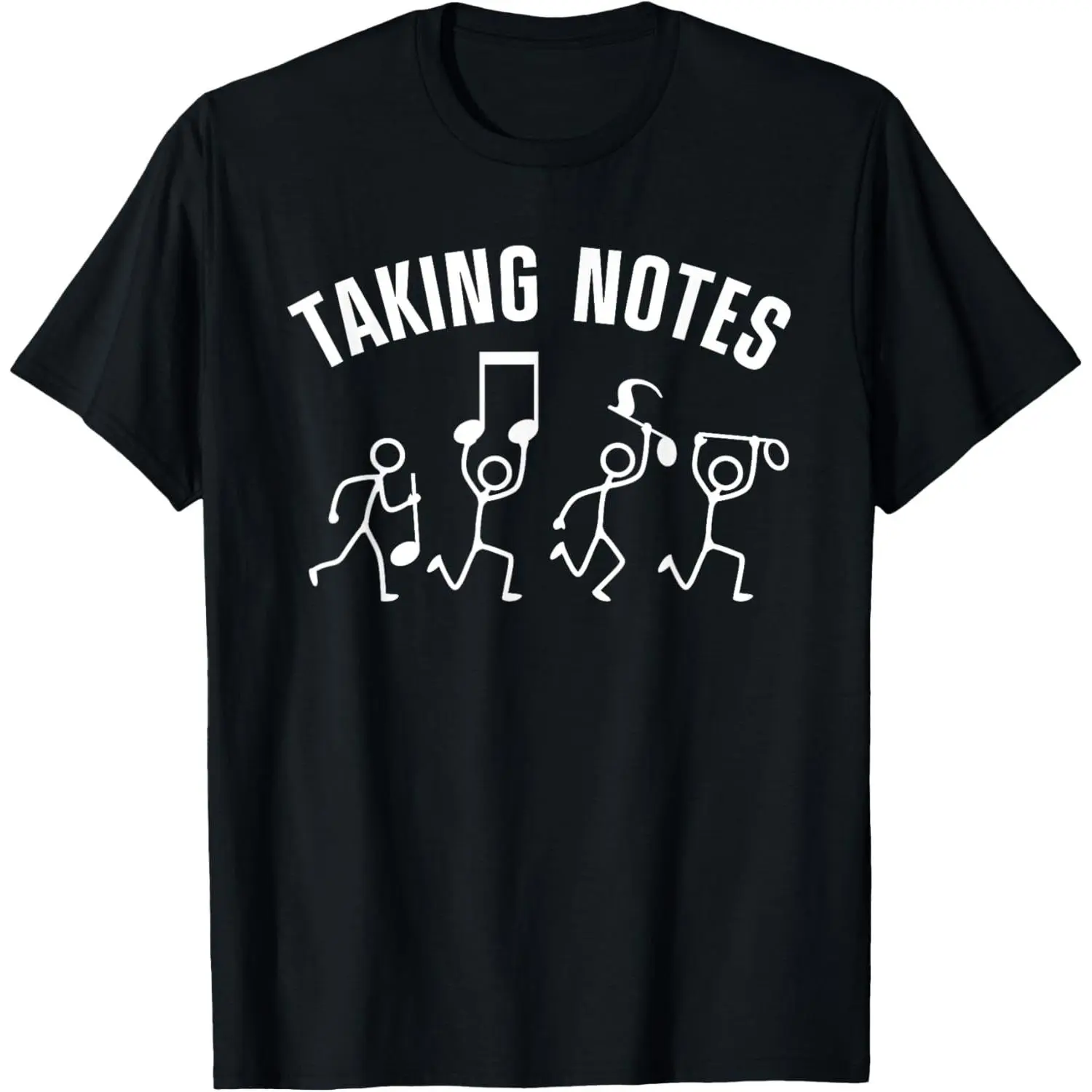 Women's Cotton Basic Short-Sleeve Round Neck Printed T-Shirt - Everyday Top for Music Lovers, Casual Graphic Funny Musical Note Streetwear Tshirt