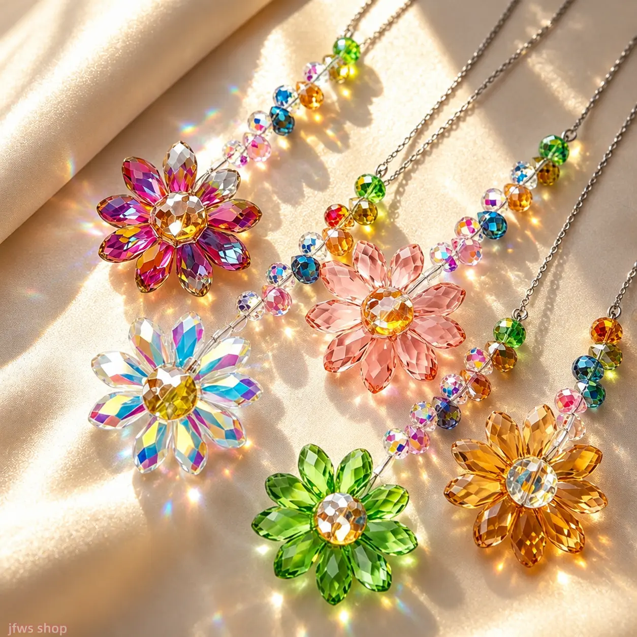 Bag Accessory, Boho Crystal Sunflower Suncatcher with 5-Color Prism, Hanging Pendant for Car Accessories & Window Decor homeessentials, Decorative