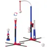 【Deal】Unisex 3-in-1 Baseball Set Ball Sports Equipment - 24.4" to 39.4" Adjustable Height Grow-with-Child Tee Stand, Dangling Ball Hanger, Launcher, 6 Softballs - Indoor/Outdoor Blue/Purple Kid Stuff for Boys Cool Gifts for Kids Toys for Boys,familyfun