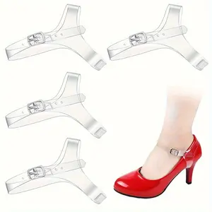 2pcs Removable shoelace high heels with ankle strap to prevent the shoelace from falling off and not following the foot. Accessories: transparent, nail free shoelace for women