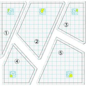 9 x 9 Inch Classic Style Acrylic Quilting Template Set DIY Cutting Ruler for Hand Patchwork Quilting Sewing Machine Cut Mats Sewing Tools