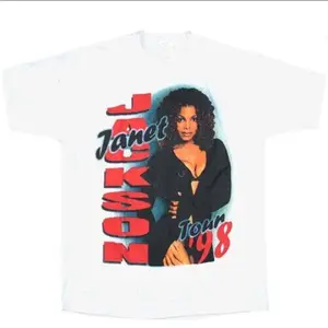 Vintage Janet Jackson 98 Tour T-Shirt, Music Heavy Cotton White All Size Tee