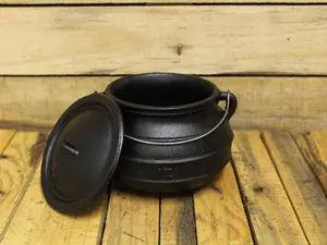 Quality Cast Iron Cauldron Potjie Pot Flat Bottom