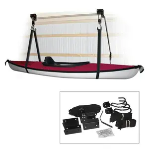 212 MAIN Kayak Hoist System - Pulley System with Webbing Straps, Easy Lifting, Includes Hardware, Black Indoor Kayak Storage Solution for Water Sports Gear