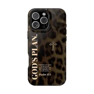 Mclaiwoodshop God's Plan Leopard It Girl Vibe Girls Phone Cases Phone Cover Hard Case Tough 2-piece Magnetic Phone Case