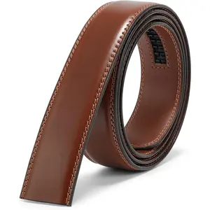 Ratchet Belt Replacement Strap 1 1/8", Leather Belt Strap for 35MM Slide Click Buckle