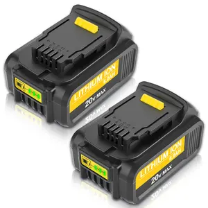 2PCS 6.0Ah 20V Battery DCB205 Replacement for Dewalt 20V Lithium Ion Battery DCB203 DCB204 DCB205 Series with LED Indicator Light Suitable for Orbital Sander DCW210 charger dcb204